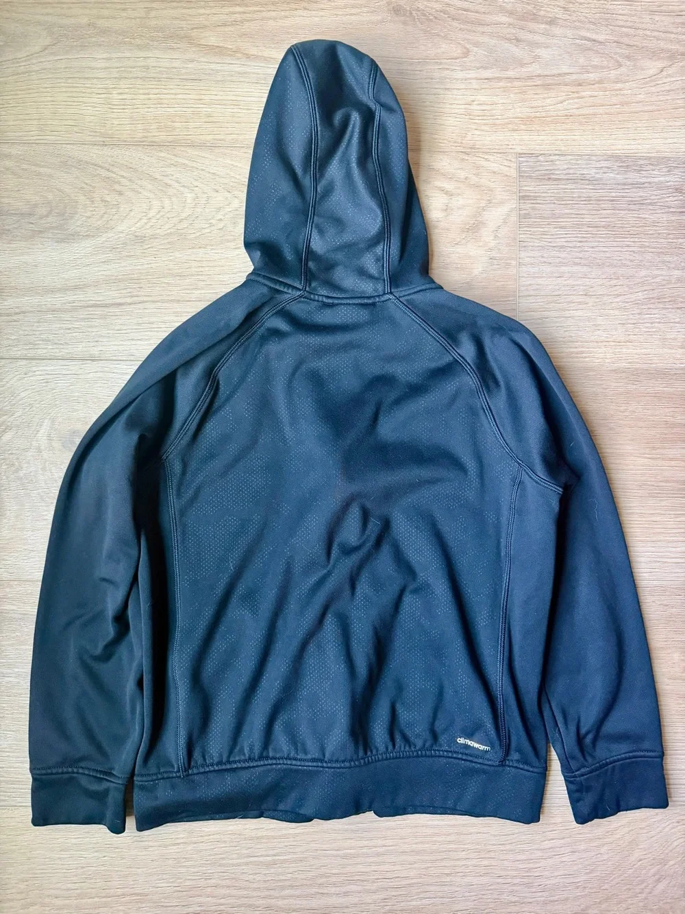 adidas Kids Black Full-Zip Hooded Sweatshirt